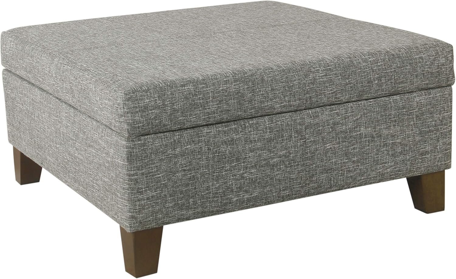 HomePop 32″ Square Storage Ottoman – Slate Gray