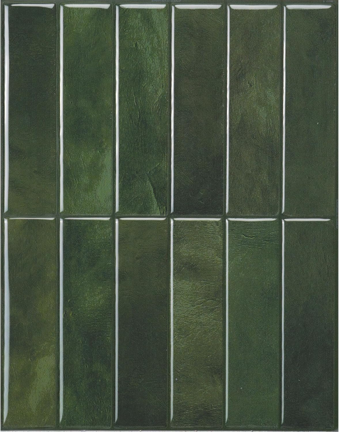 Smart Tiles Peel and Stick backsplash, Stacked Forest Green, 11.43″x9″ | Pack of 5 (3.5 sq ft), Glossy, Heat/Moisture Resistant, Low VOC, Kitchen/Bathroom, Renter Friendly, Made in Canada