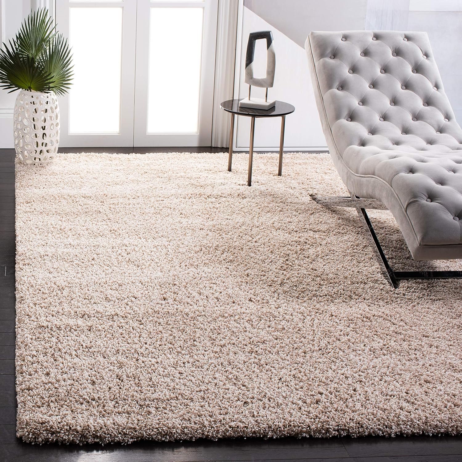 SAFAVIEH Area Rug 8×10 – California Shag Collection – Large – Beige, Non-Shedding & Easy to Clean, Ultra Plush Thick Pile, Ideal for Living Room, Bedroom, Dining Space (SG151-1313)