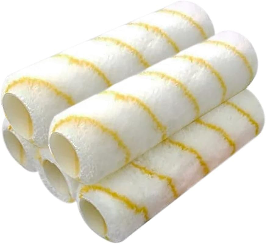 Pro Grade Paint Roller Covers, 9 Inch, 1/2 Inch Microfiber Nap, 5 Pack | For rough, smooth & semi-smooth surfaces | Walls & ceilings | Interior & exterior | Shed-resistant, lint-free
