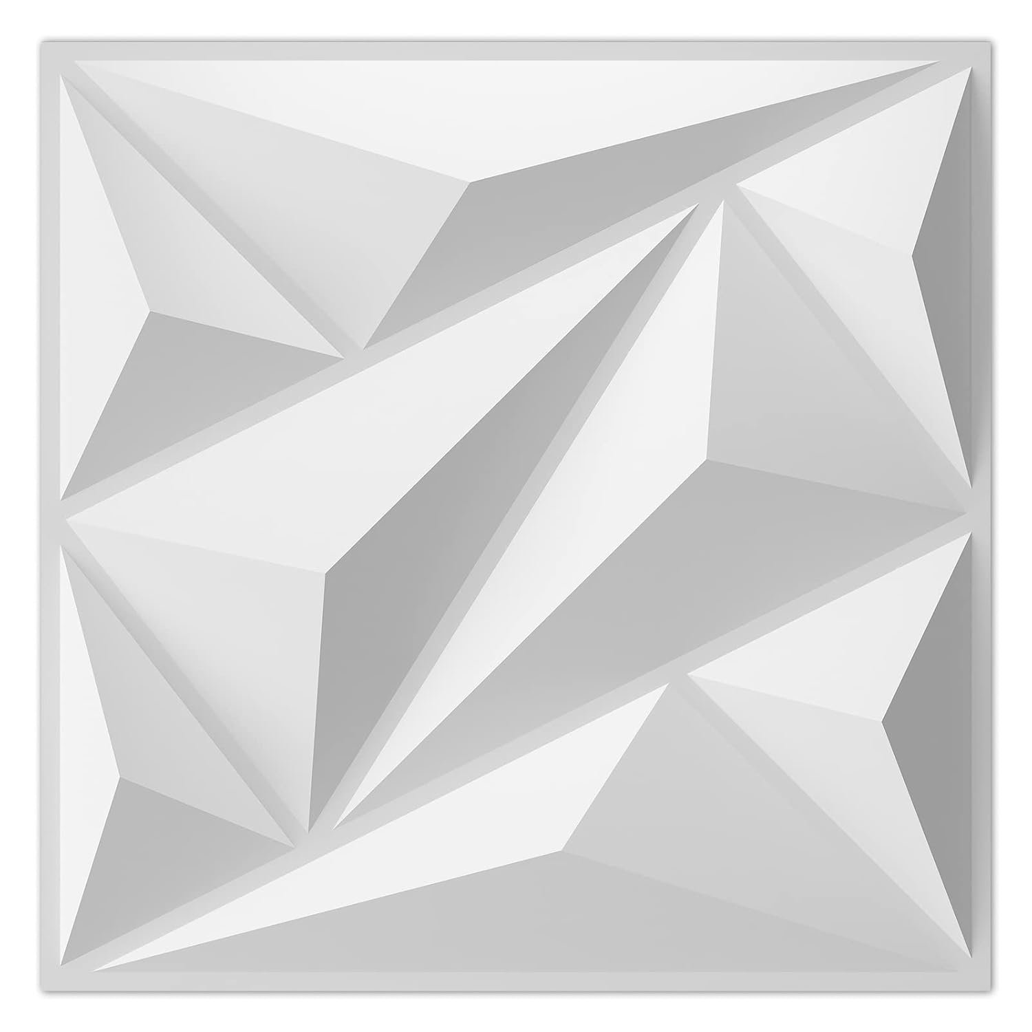 Art3dwallpanels 33 Pack 3D Wall Panels Diamond, White, 12”x12” | PVC Accent Wall Panels for Interior Wall Decor, Living Room Lobby Bedroom Hotel Office, Cover 32.Sq.Ft