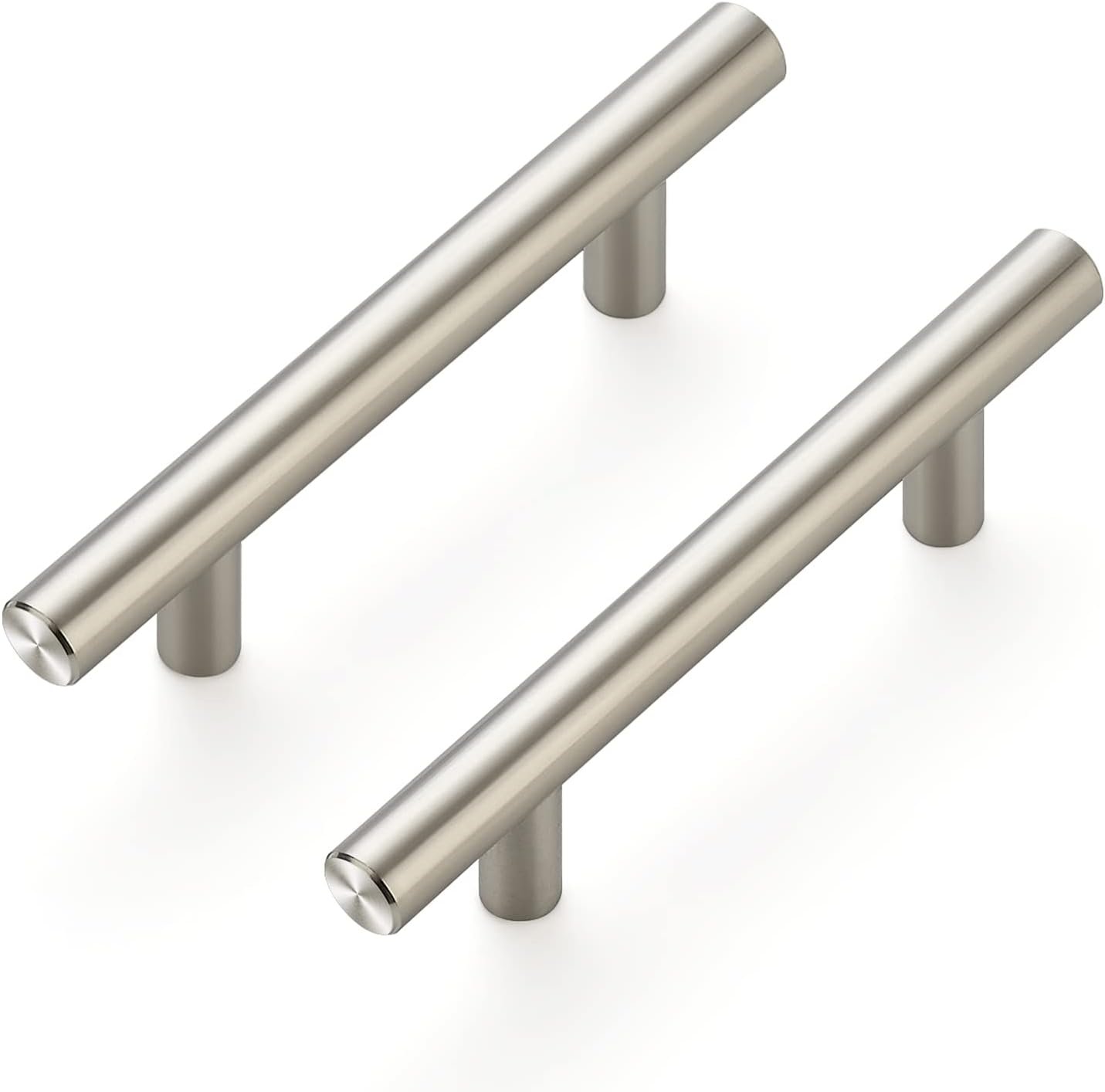 Ravinte Cabinet Handles, Brushed Nickel,5″ Length,3″ Hole Center,30 Pack | Stainless Steel Pull Feel, Round T-Bar Shape, Kitchen Cabinet Pulls, For Cupboards, Drawers, Dressers, Cabinets