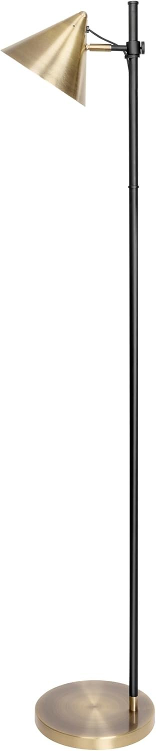 HarvestLand 59″ Noah Brass Floor Lamp, Adjustable Reading Lamp for Living Room