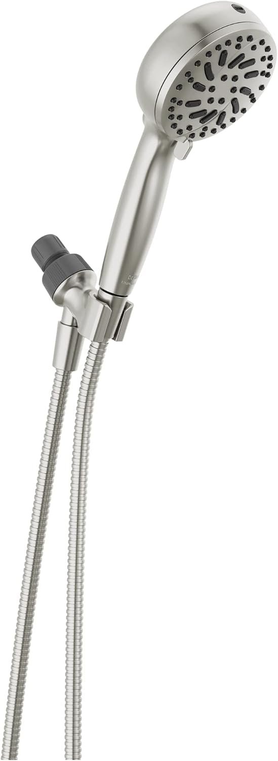 Delta Faucet ProClean Brushed Nickel Shower Head with Handheld, Showerhead with High Pressure Spray, Handheld Shower Head, 6 Spray Settings, SpotShield Brushed Nickel 75740SN