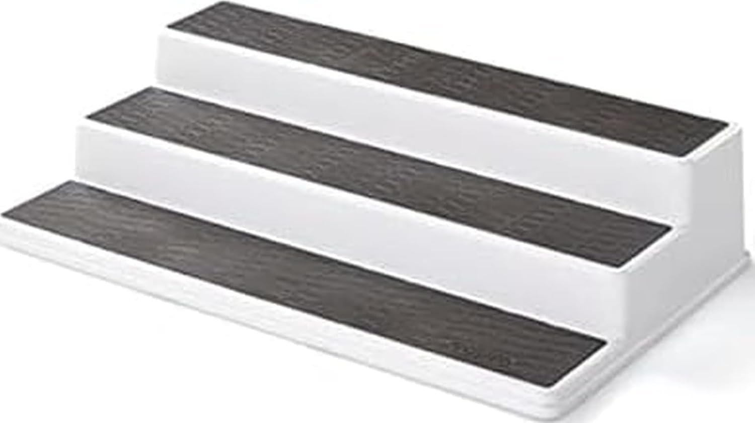 Copco 3-Tier Spice Rack Organizer for Cabinet – 15 Inch Non-Skid Pantry Organizer and Storage Shelf for Spices, Canned Goods, Seasonings – White and Gray Kitchen Cabinet Organizer