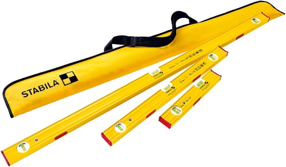 Stabila Pro Set Type 80 As-2 Level Set 4824 And 12 | Professional box beam level kit includes two precision levels for accurate measuring on job sites and home improvement