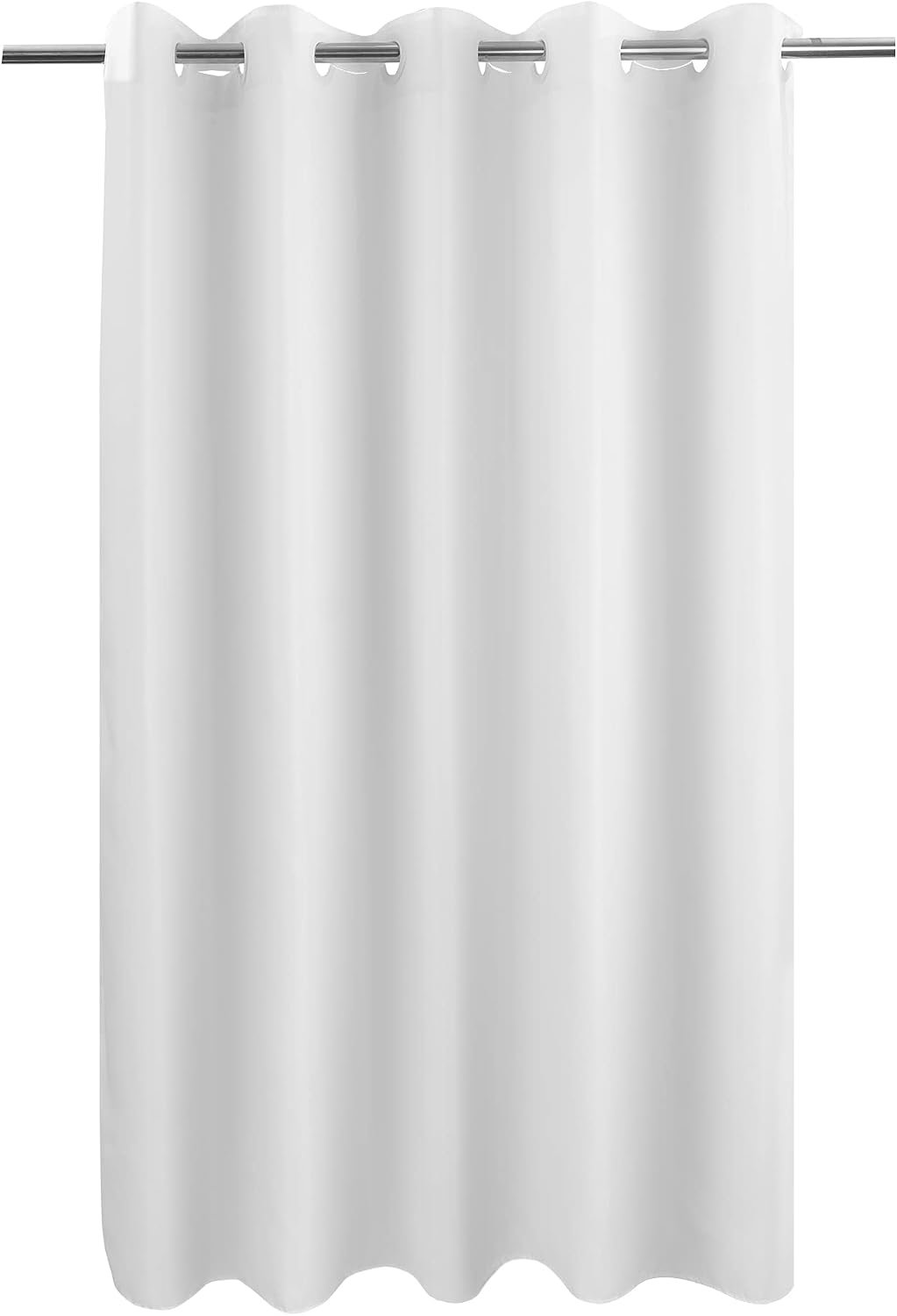 River Dream No Hook Hotel Cloth Shower Curtain White, Standard Size | Waterproof Microfiber, Bottom Magnets, Soft Washable Fabric Shower Curtain or Liner, 71W x 74H
