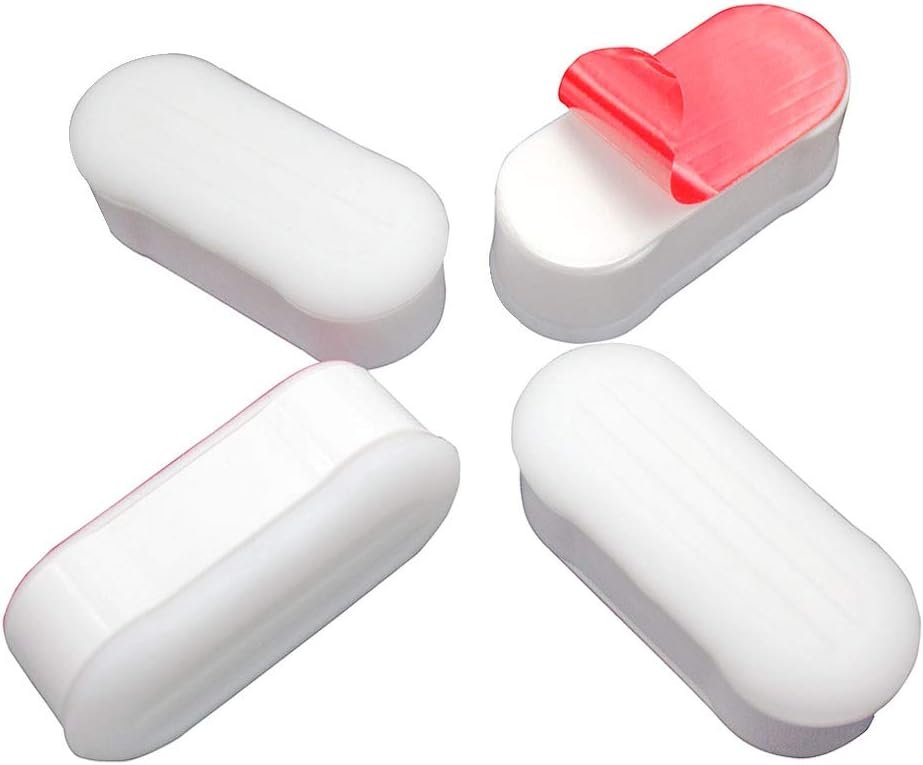 Toilet Seat Bumper for Bidet Attachment with Strong Adhesive White 4PACK