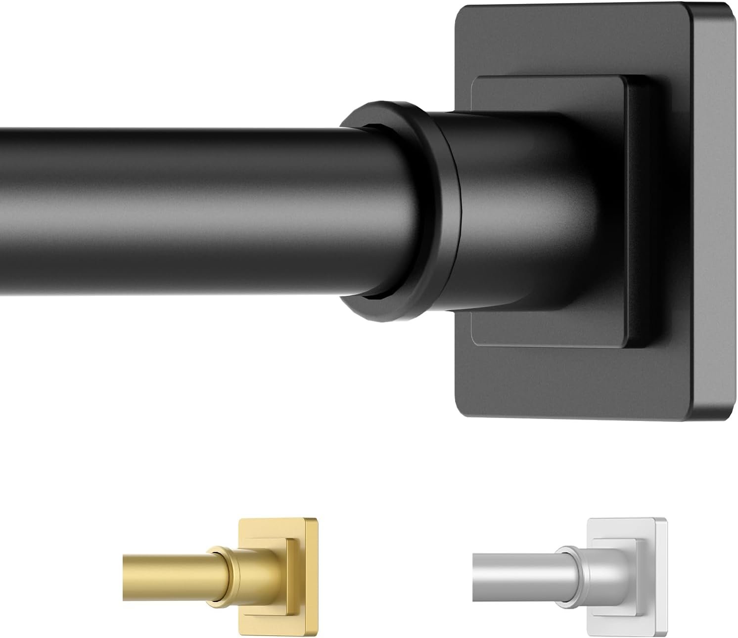 UIOSANRT Shower Curtain Rod Adjustable 31-79″, Anti-Rust Shower Rod & Spring Tension Shower Rod No Drill, Black Shower Curtain Rod for Bathroom Tension Rod