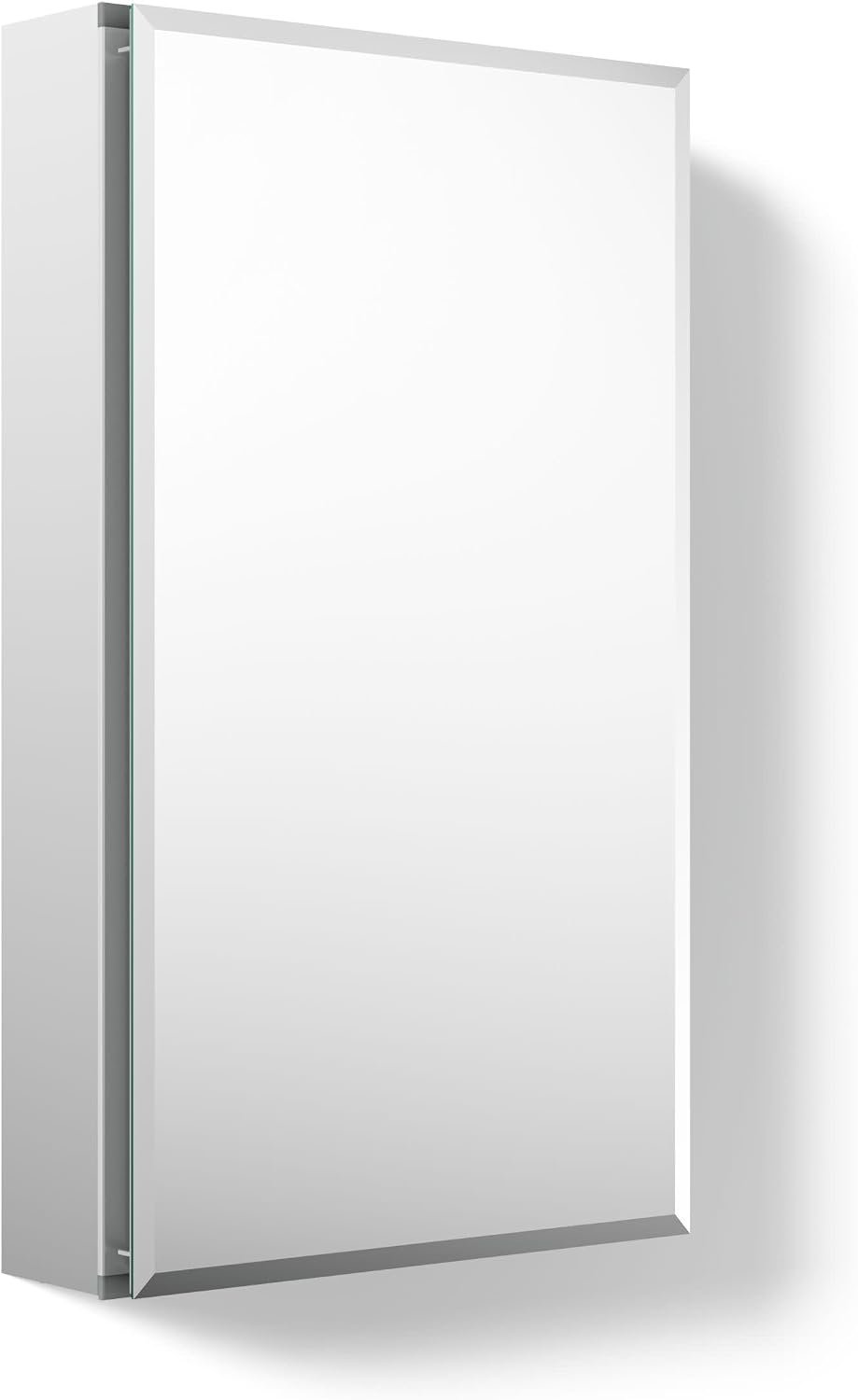 Kohler CB-CLC1526FS Frameless Bathroom Mirror Medicine Cabinet, Single Door, Rectangular Beveled Edge Frame, Bathroom Cabinet Mirror, Adjustable Shelves, 15 in. W x 26 in. H