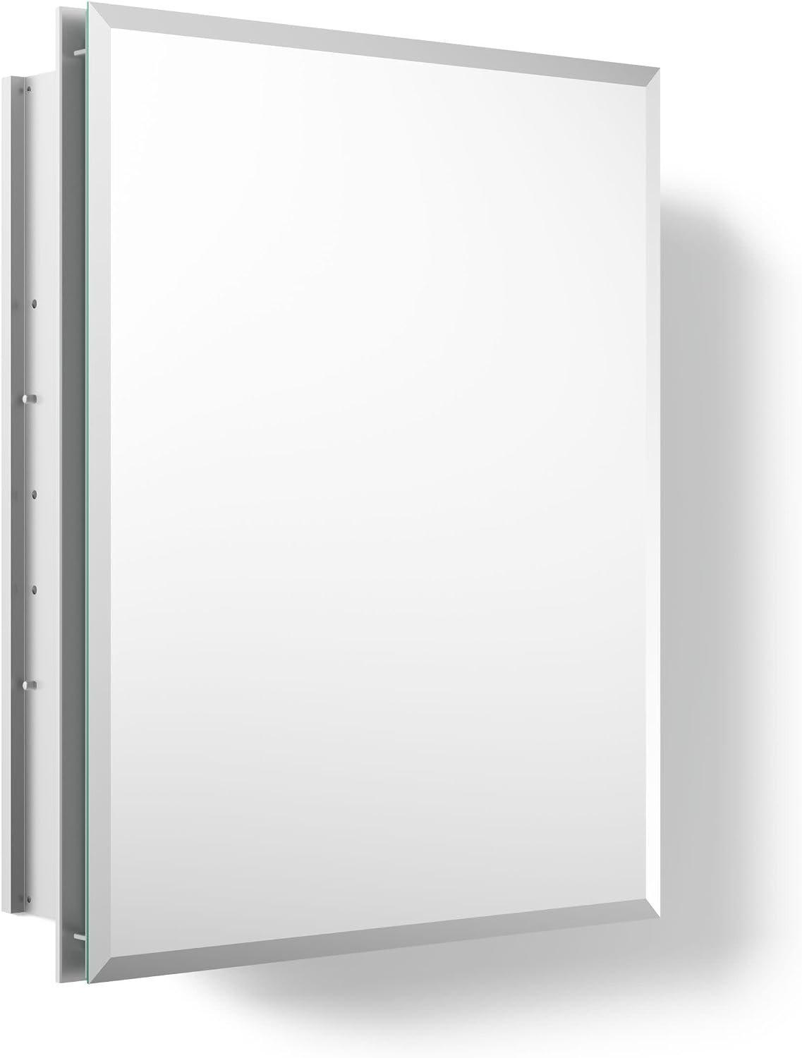 Kohler Frameless Bathroom Mirror Medicine Cabinet, 16 in x 20 in | CB-CLR1620FS, Single Door, Rectangular Beveled Edge Frame, Adjustable Shelves for Storage