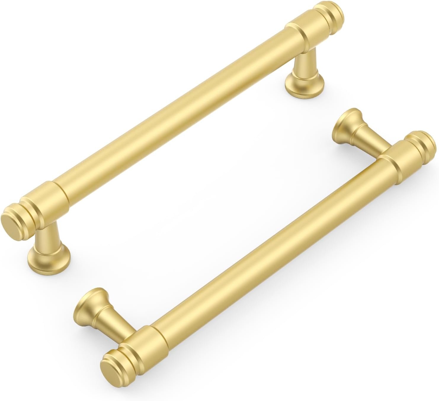 9BUILD 10 Pack 5 Inch(128mm) Brushed Gold Cabinet Pulls Kitchen Gold Cabinet Handles Solid Zinc Alloy Cabinet Hardware for Drawers