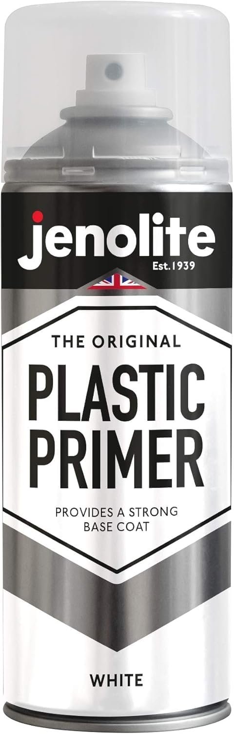 JENOLITE Plastic Primer Aerosol, Superior Adhesion to Hard Plastics, White 1×13.5oz