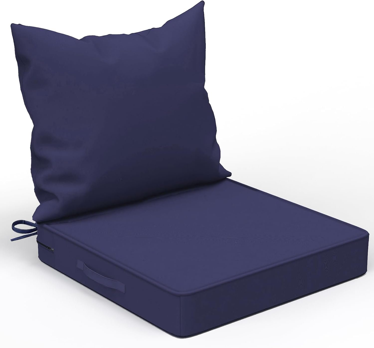 COZEER Outdoor Chair Cushions 24×24 Inch, Waterproof Fade Resistant, Blue | Edge Binding & Hidden Zipper Design, with Handle, Adjustable Straps & Hook and Loop Fastener, Suitable for Patio Furniture