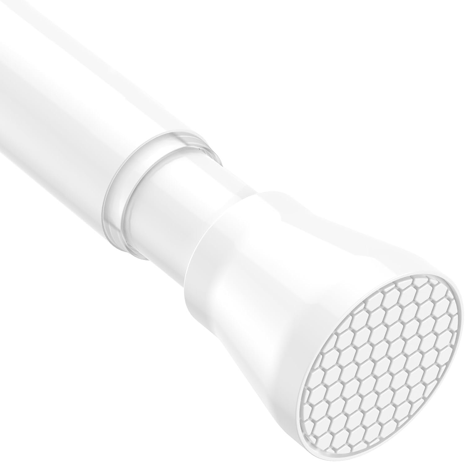 Tension Curtain Rod 28-48 Inch Adjustable No Drilling, White | Stainless Steel, No Slip, Rust-Resistant Spring Loaded Shower Rods for Bathroom, Window, Doorway, Closet & Kitchen