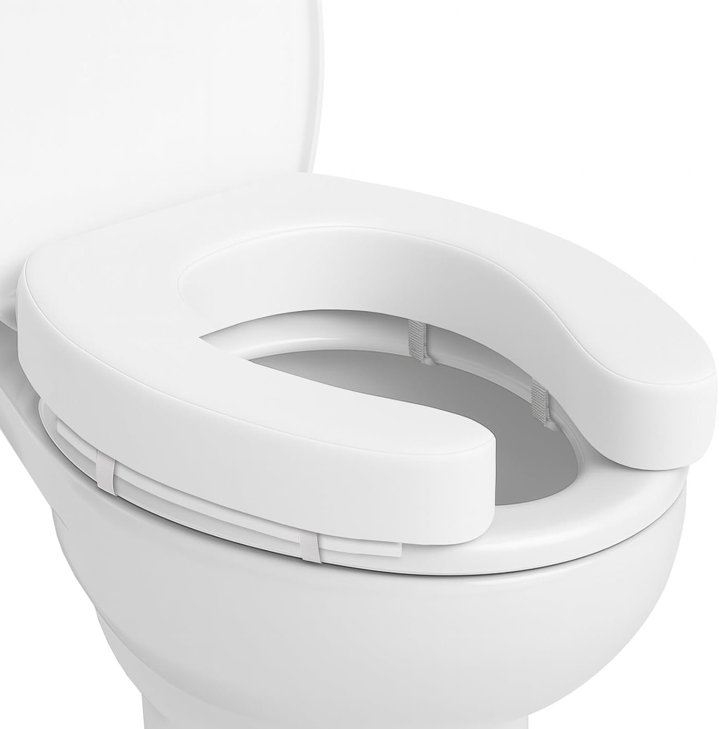 Vive Toilet Seat Cushion (Soft Cushioned Foam) – Easy Clean Soft Padded | Bathroom Attachment – Elongated, Standard Seats – Comfort & Support Donut for Handicap Adults
