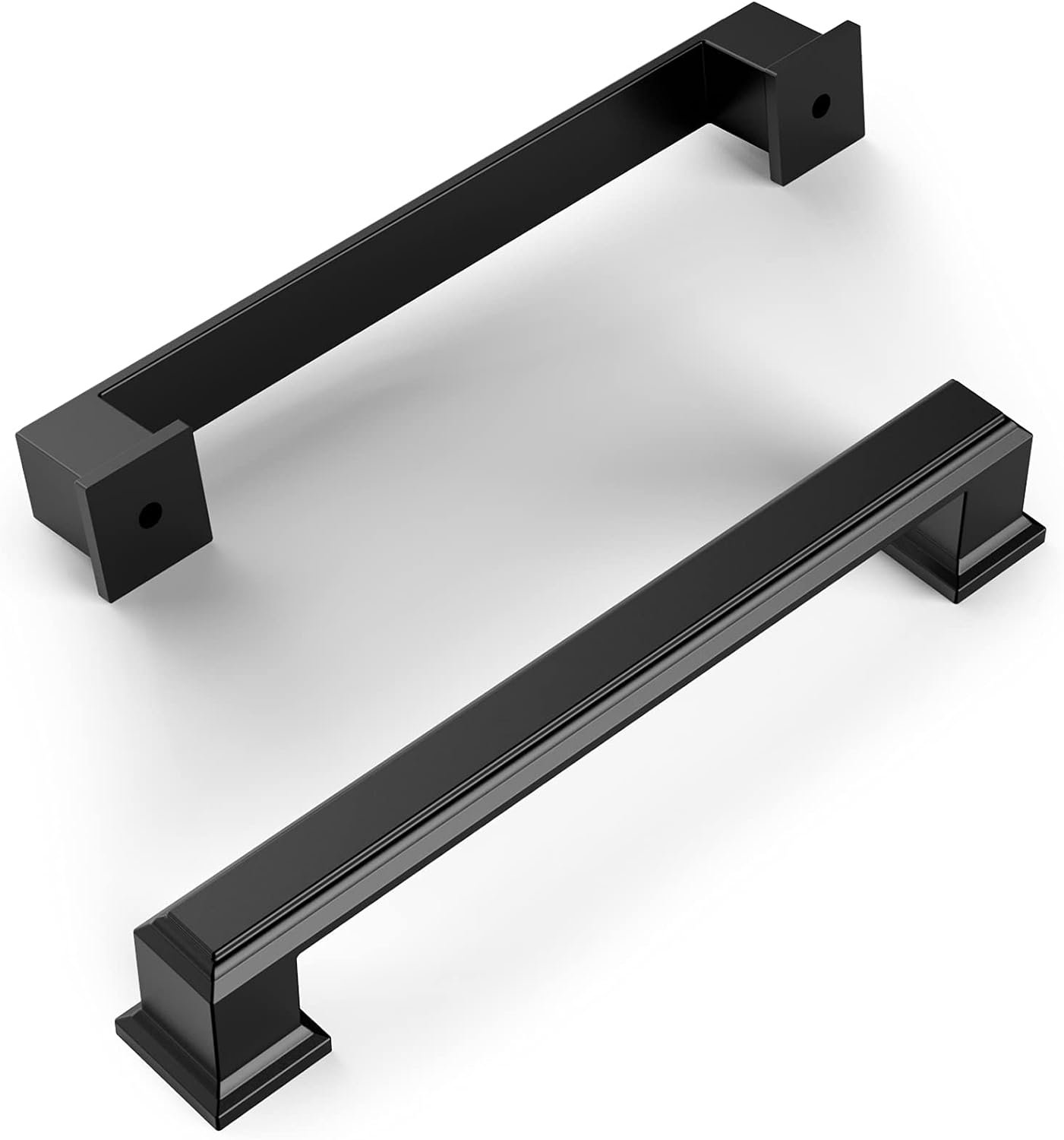Amerdeco 10 Pack Matte Black 5 Inch(128mm) Hole Centers Kitchen Cabinet Pulls Cabinet Hardware Kitchen Handles for Cabinets Cupboard Handles Drawer Pulls | Hole Center Cabient Hardware Kitchen Cabinet Handles for Bathroom Drawer Pulls Dresser Pulls ZH0001