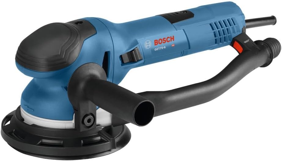 BOSCH Orbital Sander, GET75-6N Electric Orbital Sander, Polisher – 7.5 Amp, Corded, 6 Inch Disc Size – Dual-Mode: Random Orbit & Turbo for Floor Sanding