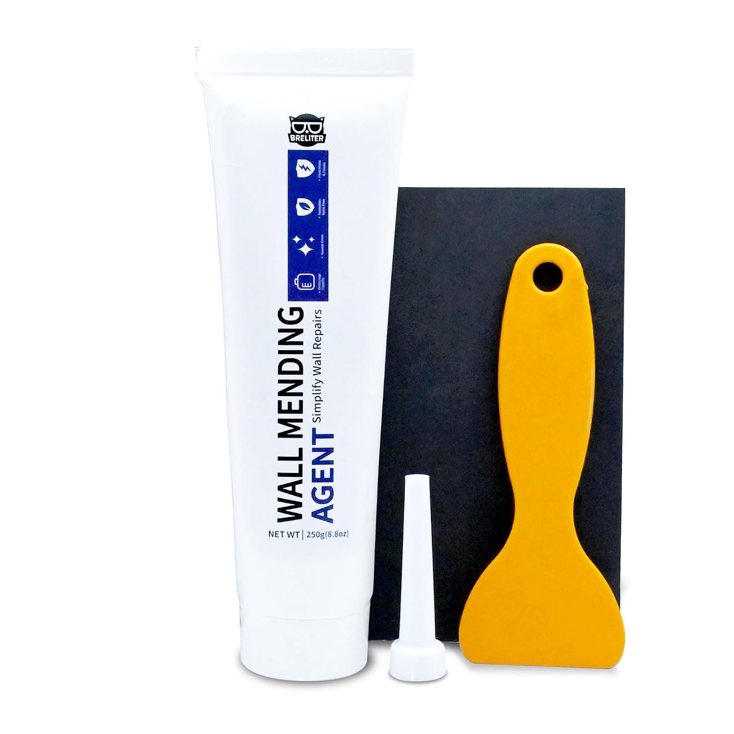 Drywall Repair Kit – 250g Wall Repair Paste Tube, Wall Putty Spackle for Nail Holes, Cracks & Stains, DIY Quick Solution for Walls and Ceilings, Fast Drying, Formaldehyde-Free, White (8.8oz)