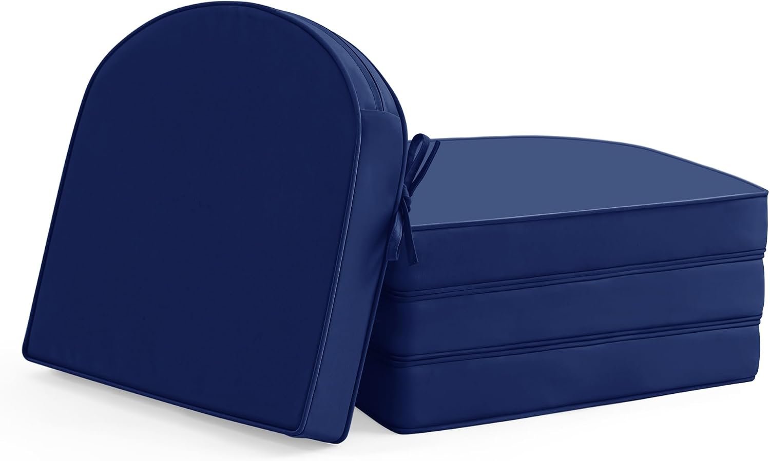 Summsun Outdoor Chair Cushions Set of 4: Waterproof Patio Furniture Cushions – 17 x 16 Inch Non Slip Round Corner Seat Cushion Pads with Removable Cover for Garden Yard Lawn, Navy Blue