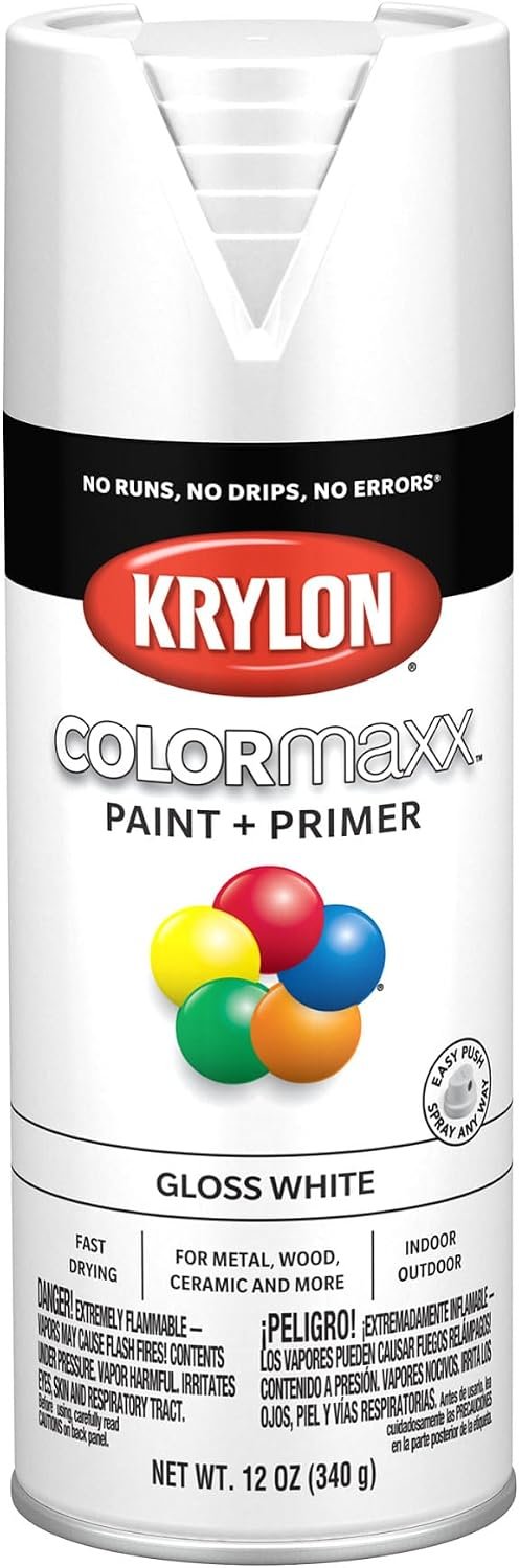 Krylon ColorMaxx 12 Oz. Gloss Spray Paint, White – 1 Each