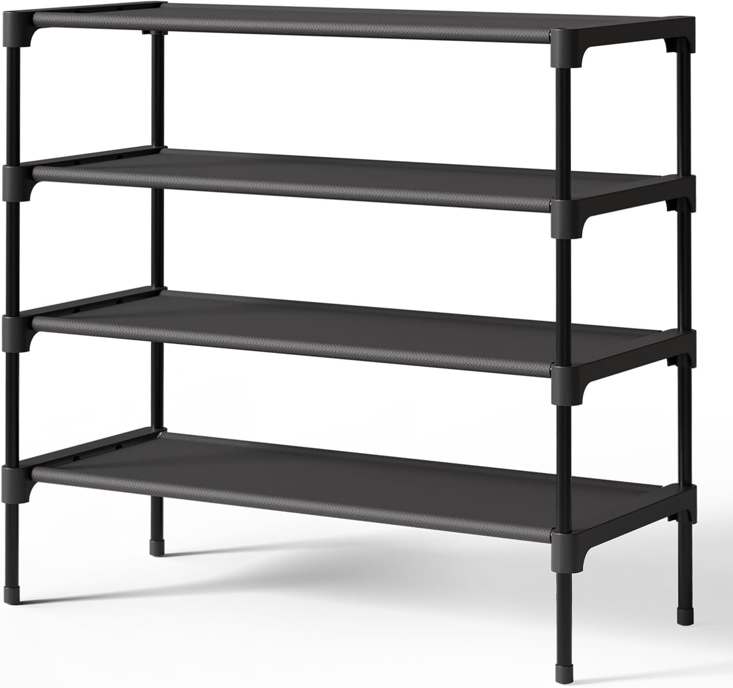 Kitsure Shoe Rack – Non-Woven Shoe Rack Shelf, Shoe Organizer for Closet, Entryway, Garage & Corridor, Stackable Shoe Shelves, X-Large, Black | Shoe Organizer for Closet, Entryway, Garage, Stackable Shoe Shelves, college dorm&apartment essentials
