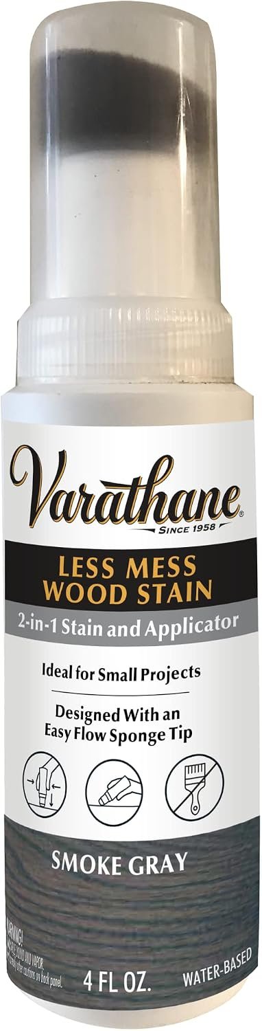 Varathane 368033 Less Mess Wood Stain and Applicator, 4 oz, Smoke Gray