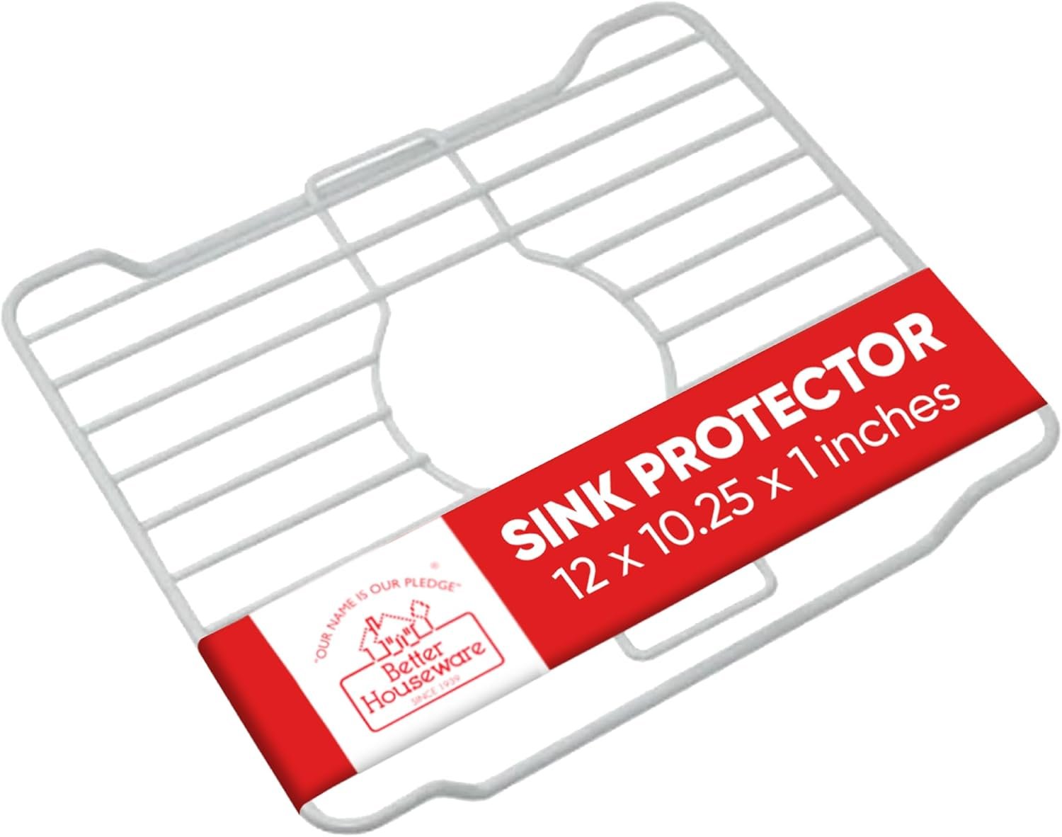 Better Houseware Small White Sink Protector for Kitchen Sink, Metal Grid Mat Fits Compact Single-Bowl Sinks, 12×10.25 in