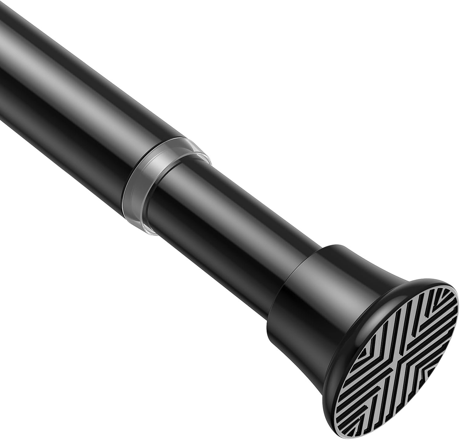Tension Rod 24-46 inch, Tool-Free No Drill Spring Curtain Rod, Black | Renter Friendly Curtain Rod, No Fall Adjustable, for Windows, Kitchen, Closet, Bathroom, High Carbon Steel