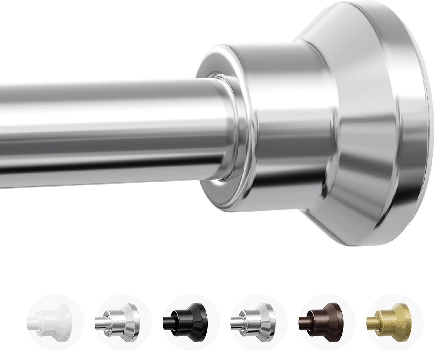Chrsouly Shower Curtain Rod, 31-76 Inch Adjustable Tension Shower Rod | 1″ Diameter Heavy Duty, No Drill, Tension Curtain Rods for Bathroom, Non Slip, Rustproof, Silver
