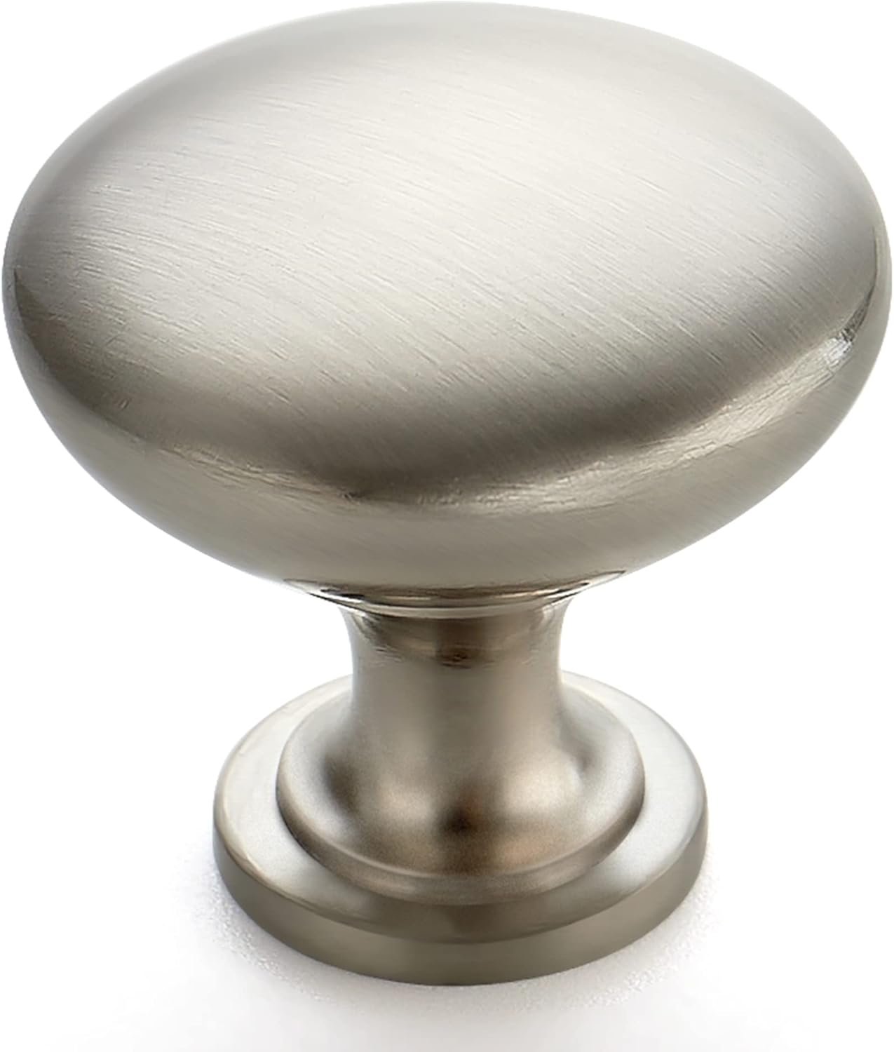 Ravinte Brushed Nickel Round Zinc Cabinet Knobs,1-1/6 Inch,30 Pack | Solid Zinc Alloy, Single Hole, Screws Included, Drawer Pulls, Smooth Touch, for Kitchen Bathroom Closet Dresser Cabinets