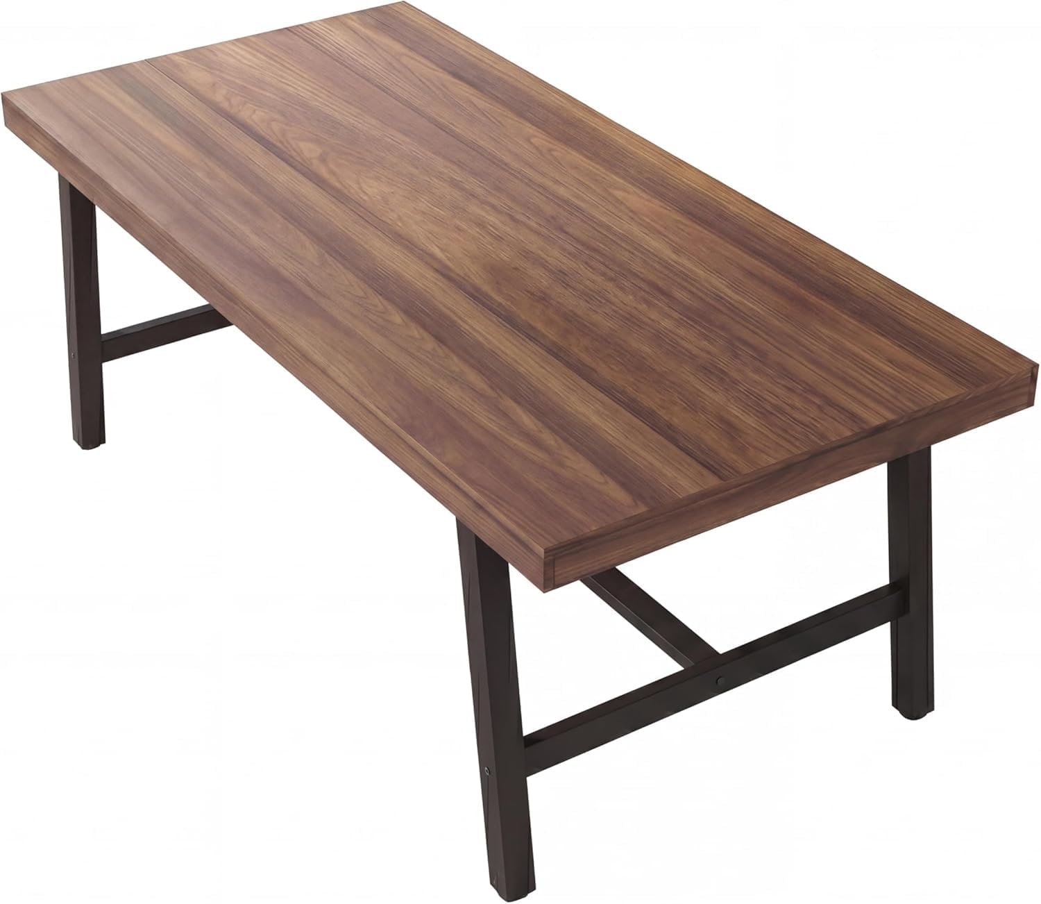 GarveeHome Industrial Dining Table for 6-8, 70.87″ Heavy Duty Rectangular Kitchen Table with 2″×2″ Metal Legs & Wood Top, Large Dining Table for Home Office, Dining (Brown, 71″ Non-Extendable)