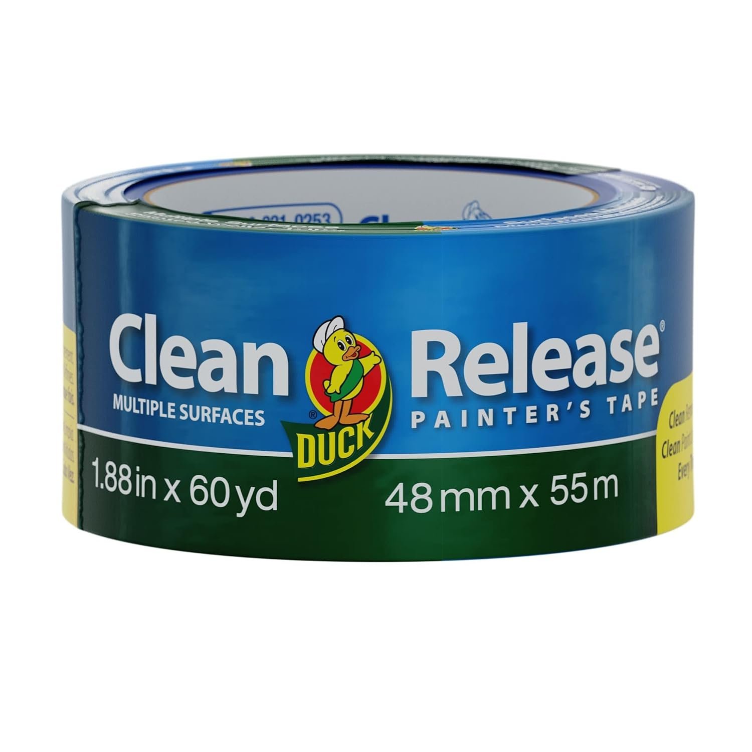 Duck Clean Release Blue Painters Tape, Masking Tape For Paint Projects, 2 in (1.88 in x 60 yd) Single Roll, 240195