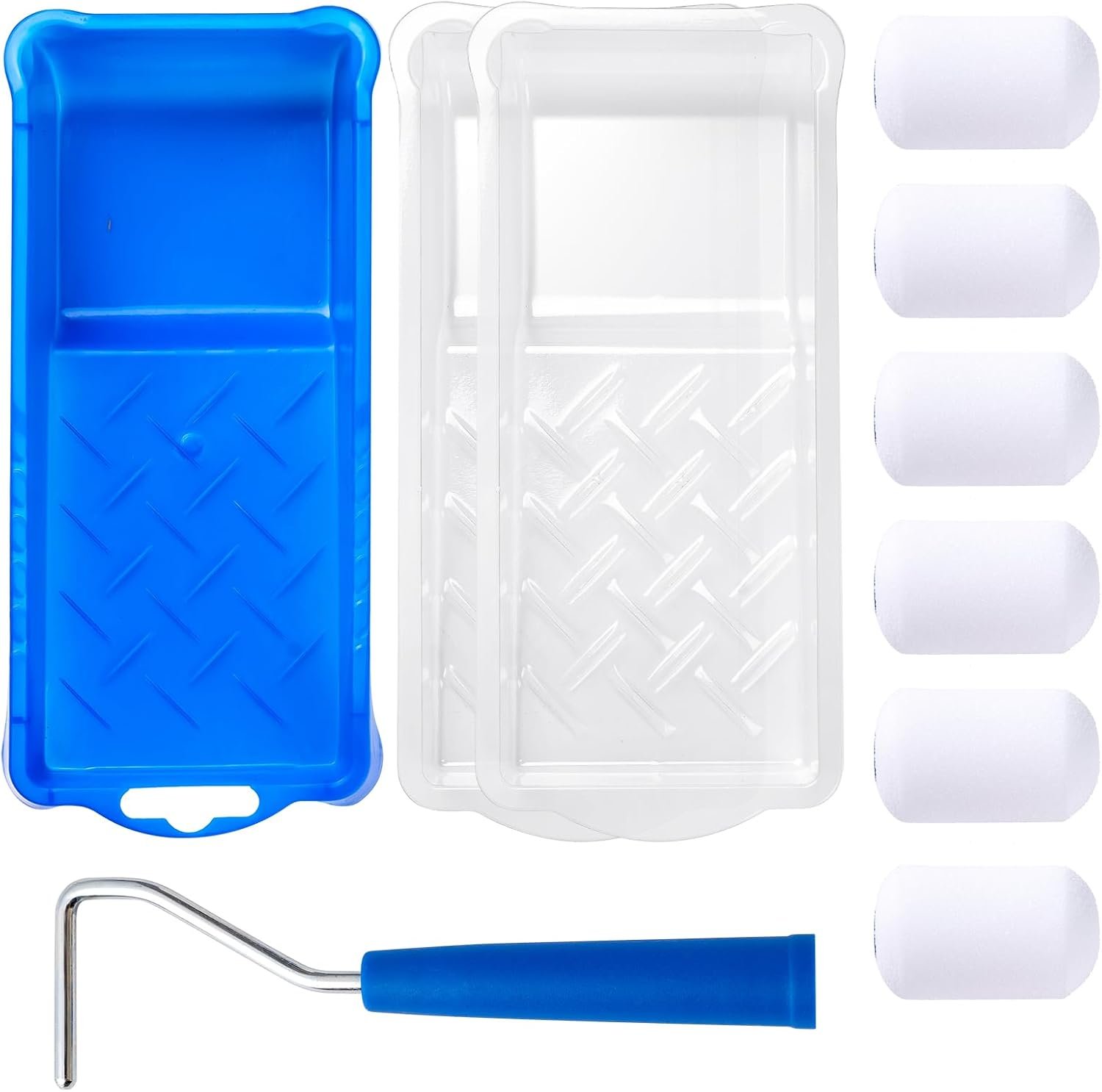 Mister Rui 2 Inch Foam Roller Kit 10-Pack for Touch-Ups | Versatile Mini Rollers for Walls, Doors and Cabinets. Smooth Finish – Perfect for DIY, Crafts and Small Projects