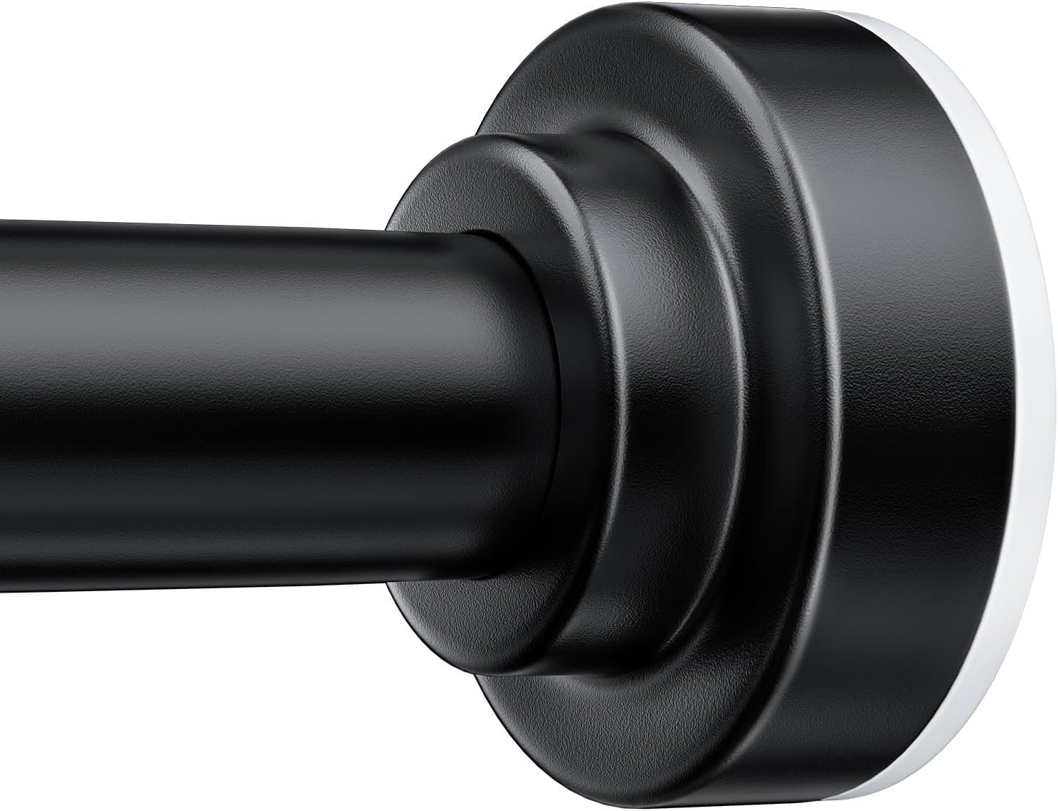 TEECK Shower Curtain Rod, 32-80 inch Adjustable Spring Tension Curtain Rod, Never Rust Anti-Slip Shower Curtain Rod for Bathroom, No Drilling, Never Collapse, Easy to Use, Black