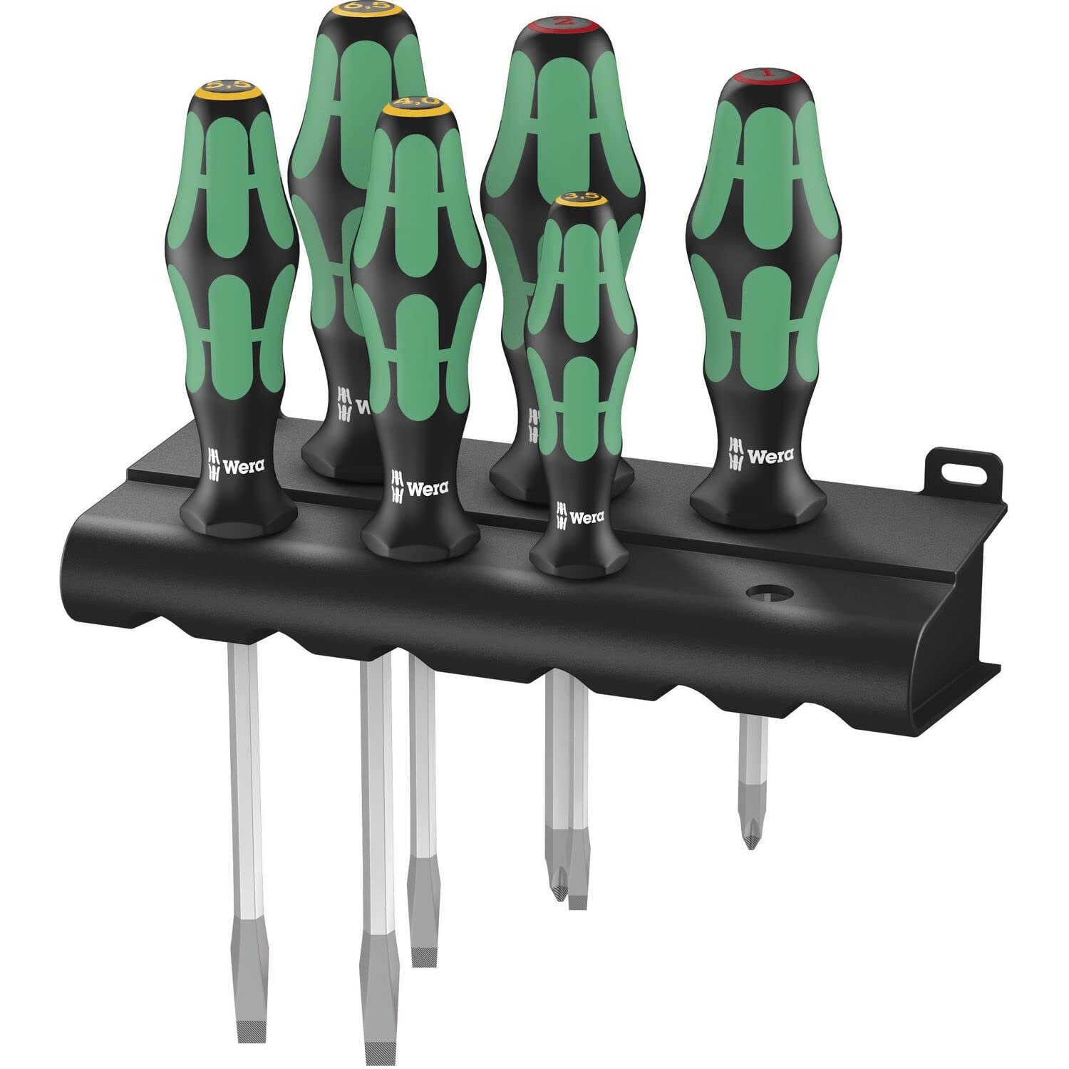 Wera 05007680001 Kraftform Plus 334 SK/6 Screwdriver Set and Rack, Lasertip, 6-Piece