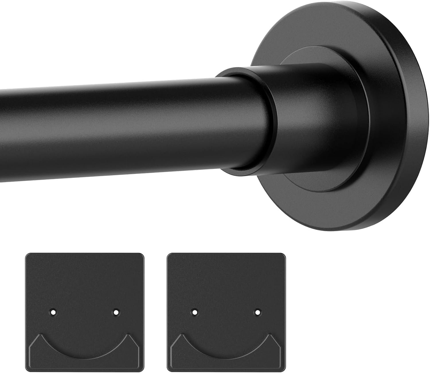 Thestoa Shower Curtain Rod Adjustable 30-80″ with Holder, Anti-Rust Shower Rod & Spring Tension Shower Rod No Drill, Black Shower Curtain Rod for Bathroom Tension Rod