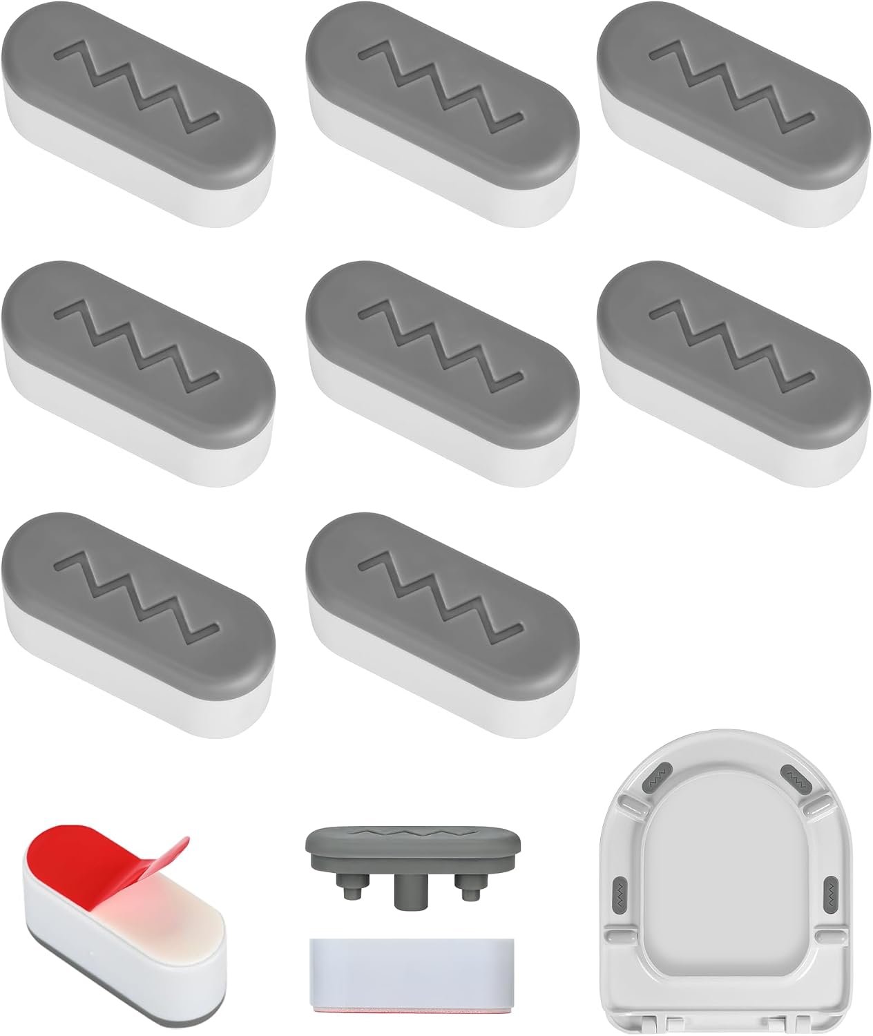 8 PCS Universal Toilet Seat Bumpers for Bidet,Toilet Lid Rubber Bumpers,Strong Adhesion Toilet Seat Spacers Bidet Buffer,Rubber Bumpers Pads Replacement for Home, Hotel, Hospital.