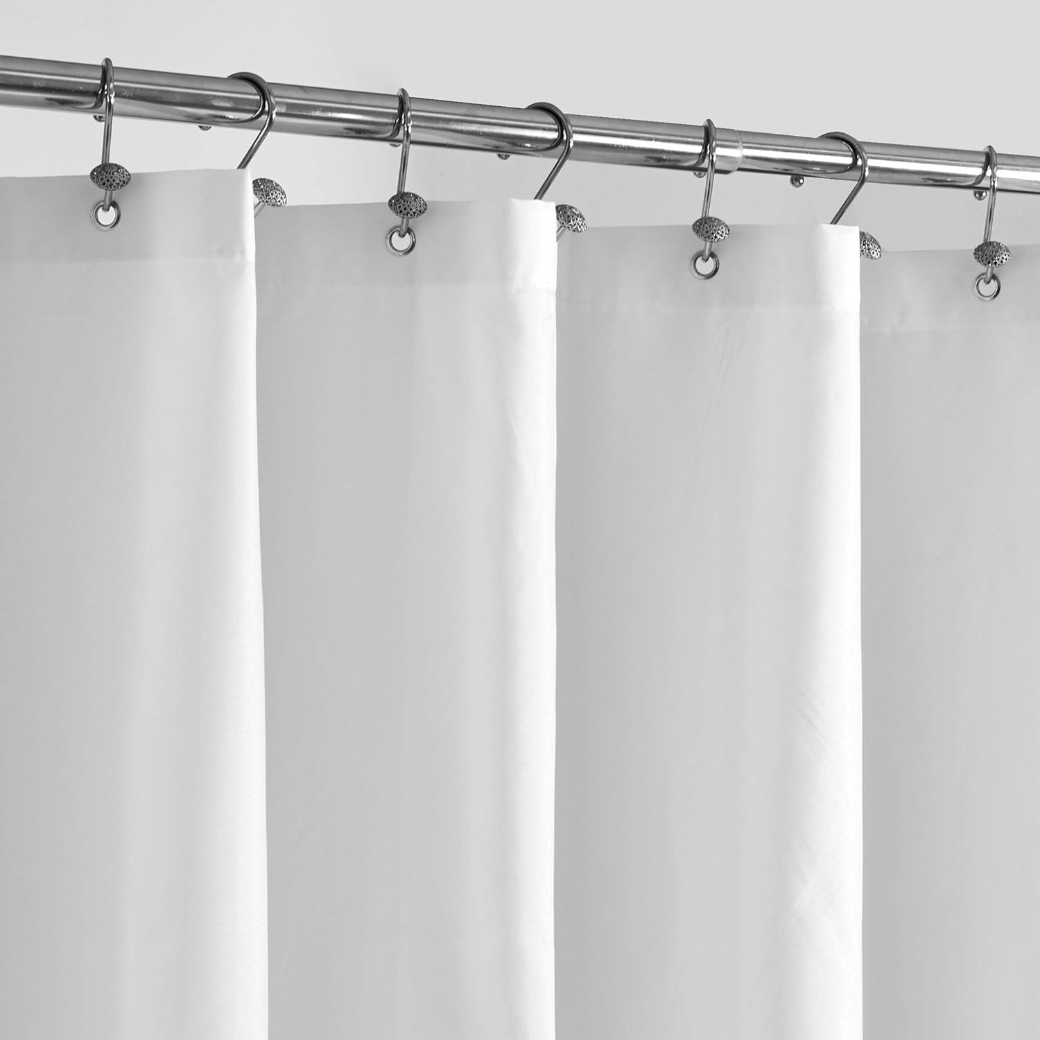 ALYVIA SPRING Waterproof Fabric Shower Curtain or Liner White, 72×72 | 3 Magnets, Soft Cloth & Hotel Quality, Machine Washable, Light-Weight, Standard Size
