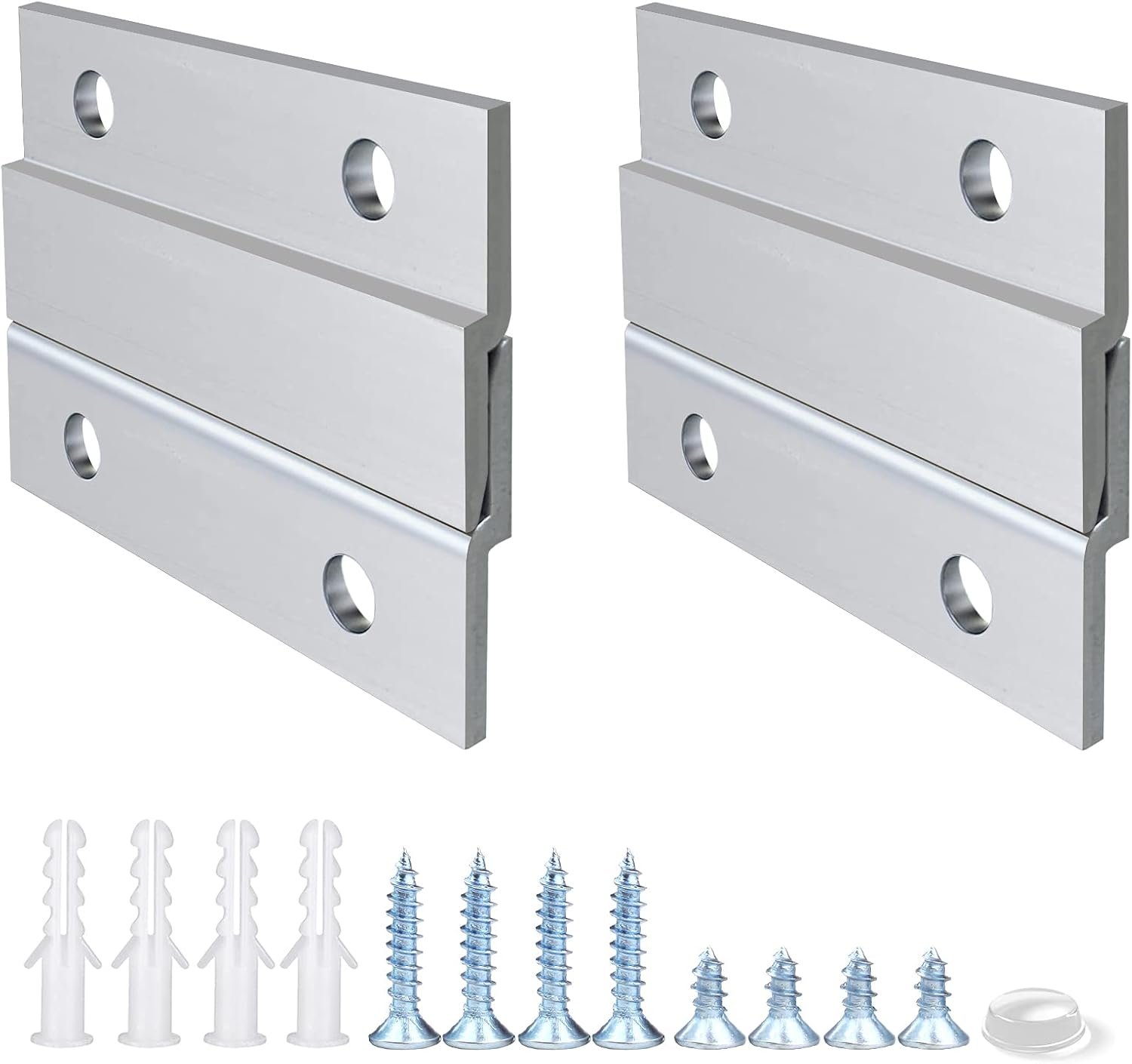 French Cleat Picture Hanger 2 Inches Aluminum Z Hanger 2 Pairs | Supports 30lbs – Interlocking Wall Mounting Bracket Hardware Kit for Hanging Mirrors, Picture, Shelf, Whiteboard, Art, Frames