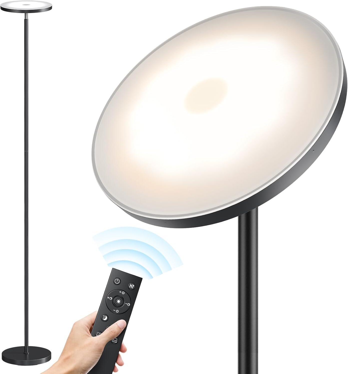 SUNMORY Floor Lamps for Living Room，LED Standing Lamp with Remote Control | 32W/3000LM Super Bright, 69″ Tall Floor Lamp with Stepless Dimmable, Modern Torchiere Corner Lamp for Bedroom, Office