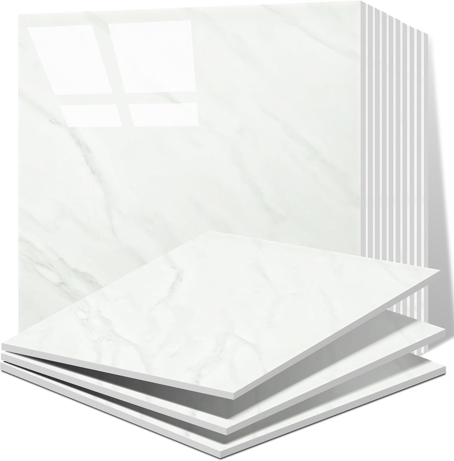 20pcs Peel and Stick Backsplash Tile，12″x12″ Self Adhesive Marble Tile for Wall, PVC Waterproof Shower Wall Panels, Back Splash Stick on Tiles for Kitchen Bathroom Living Room, Not Real Tile