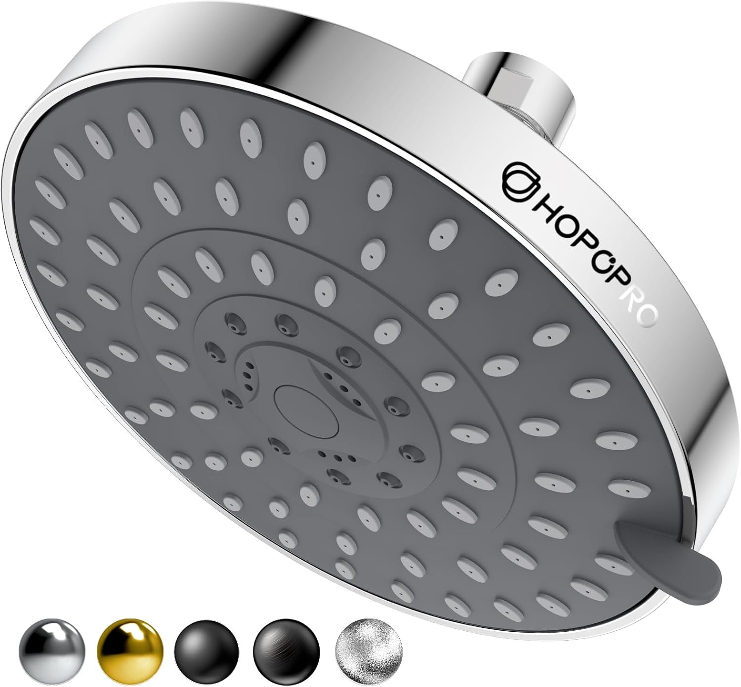 High Pressure Shower Head, HOPOPRO 5-Mode Fixed Showerhead, NBC Recommended | The Washington Post, NBC News, Today TV Show Recommended, Consumer Reports Tested High Flow Fixed Shower Head (6 Inch Chrome)
