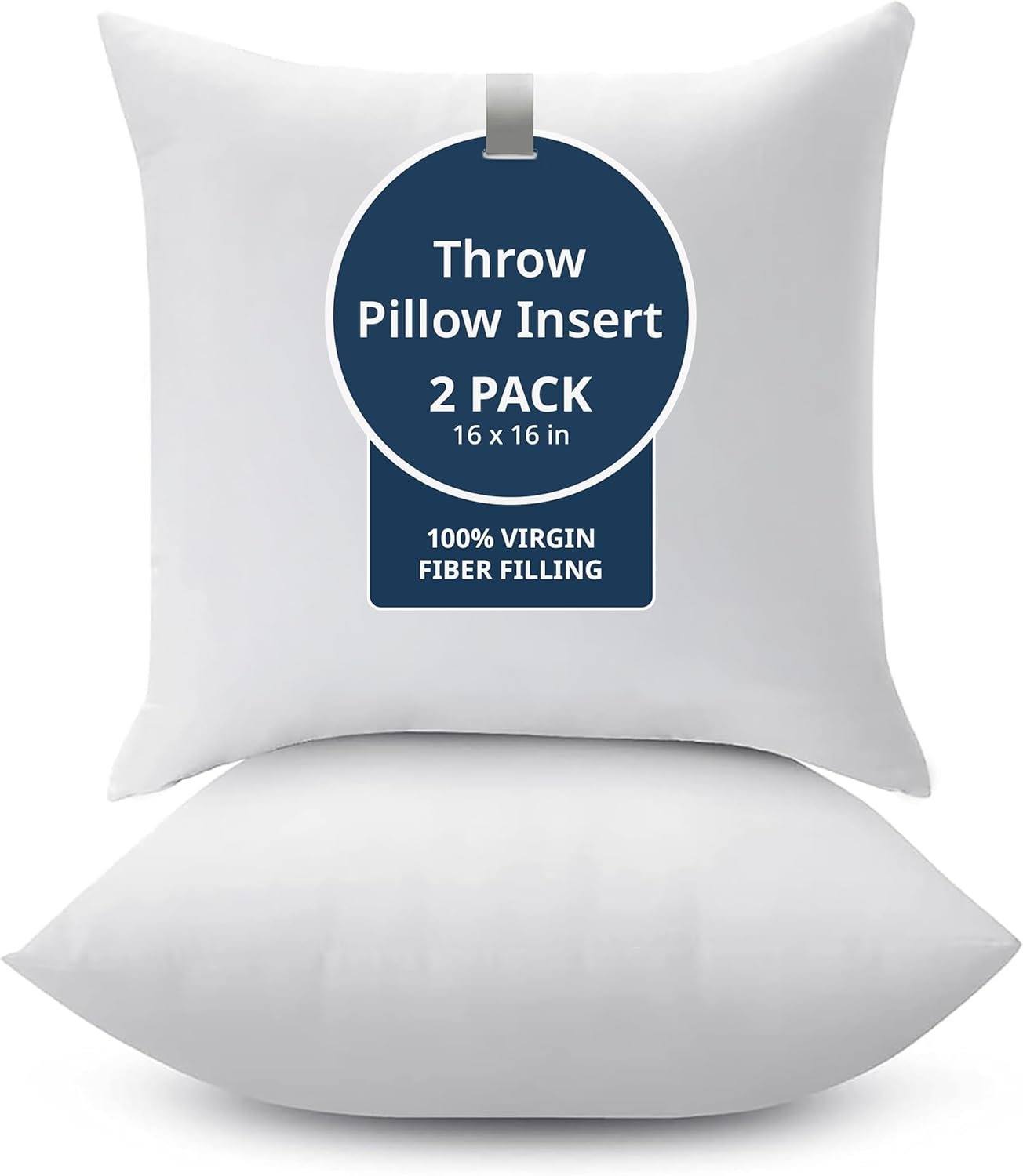 LANE LINEN Throw Pillow Insert – Pack of 2 16×16 Pillow Inserts for Decorative Pillow Covers, Throw Pillows Insert for Couch – White | Classic Solid Inserts For Couch & Chair Support – Shape Retention, Ultra-Soft 120 GSM Fabric, Home decors inserts