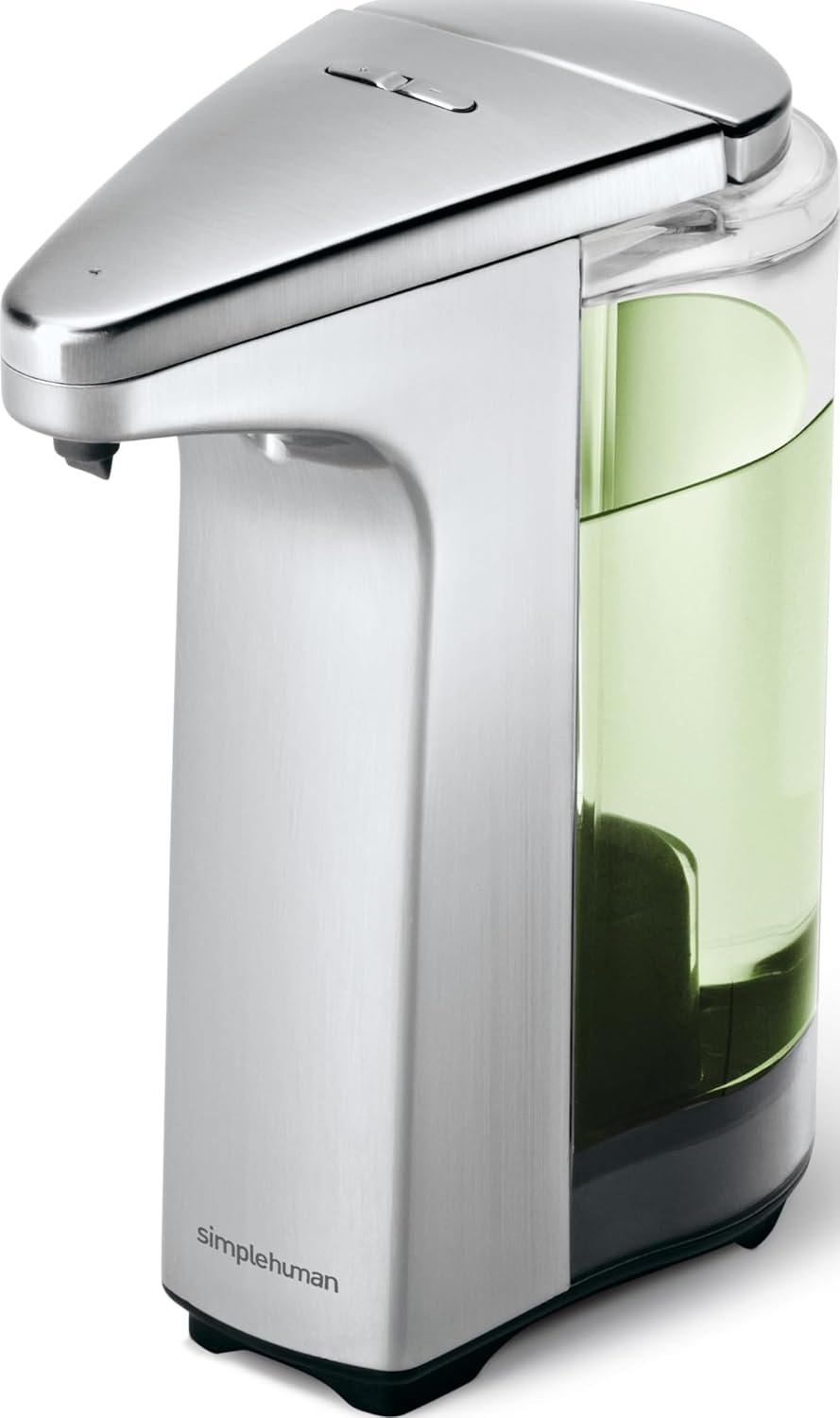 simplehuman 8 oz. Touch-Free Sensor Liquid Soap Pump Dispenser with Soap Sample, Brushed Nickel