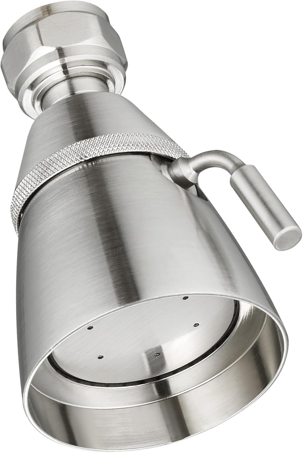Angle Simple Shower Head High Flow, Brass Shower Sprayer, Brushed Nickel | G 1/2 Thread Type, High Pressure for Quick Rinsing, Swivel Joint & Adjustable Lever for Different Angle and Water Flow
