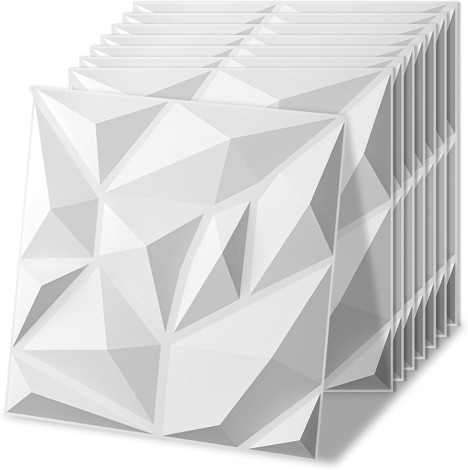 Art3d 20 Pack Decorative 3D Wall Panels for Interior Wall Decor Living Room, 11.8″x11.8″ Cover 19 Sq.Feet White PVC Panels for Bedroom TV Background Gaming Room Decor