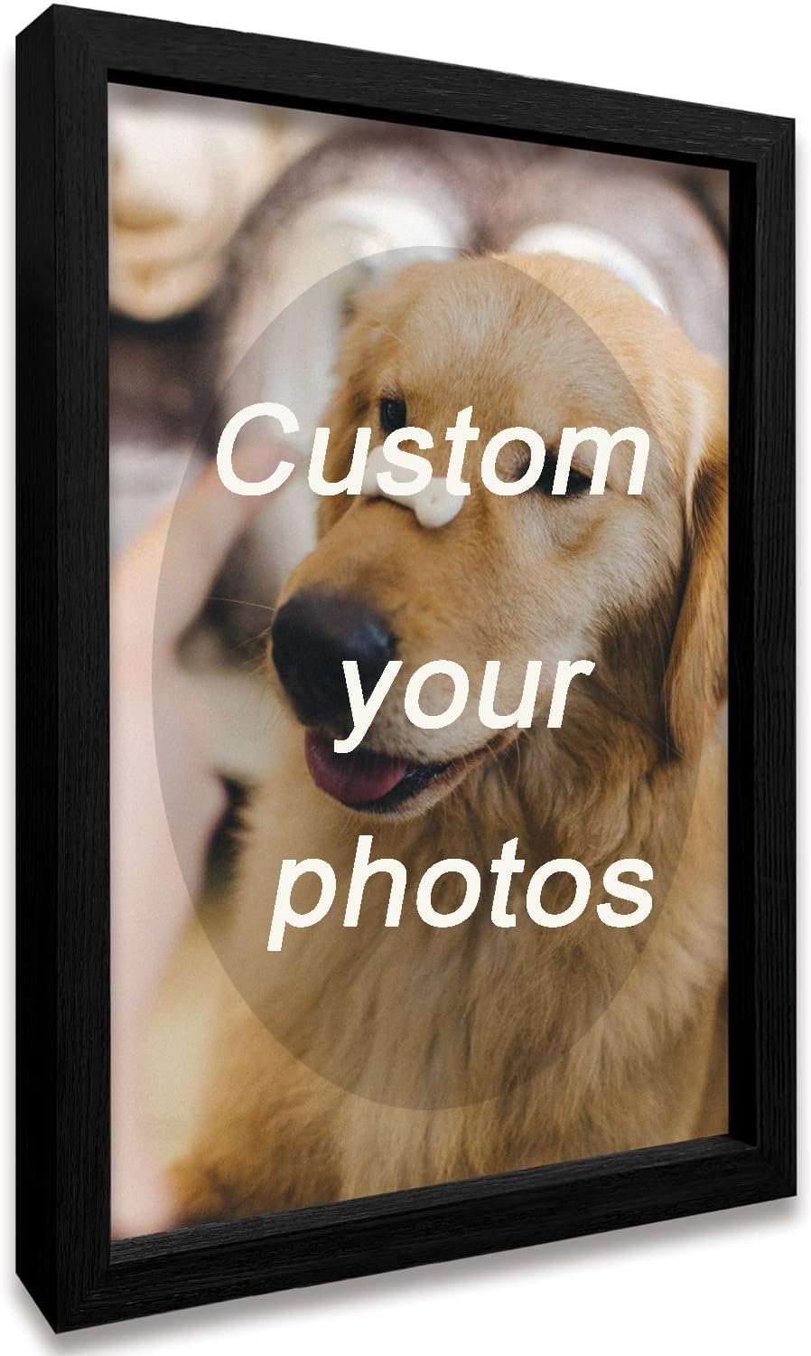 Framed Custom Canvas Prints with Your Photos Personalized Photo to Canvas Print Gifts for Couples Friends Family Baby Pets (Black, 8″ L x 10″ W)