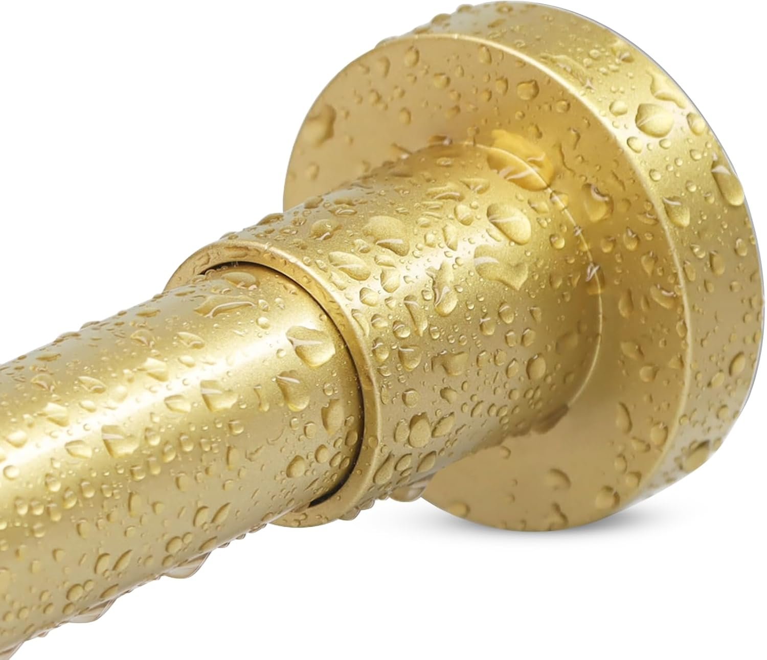 Gold Shower Curtain Rod 32-80 Inch(2.7-6.6ft), Non Slip, Never Rust, No Drill Stainless Steel Spring Tension Shower Rod, Adjustable Tension Rod for Bathroom