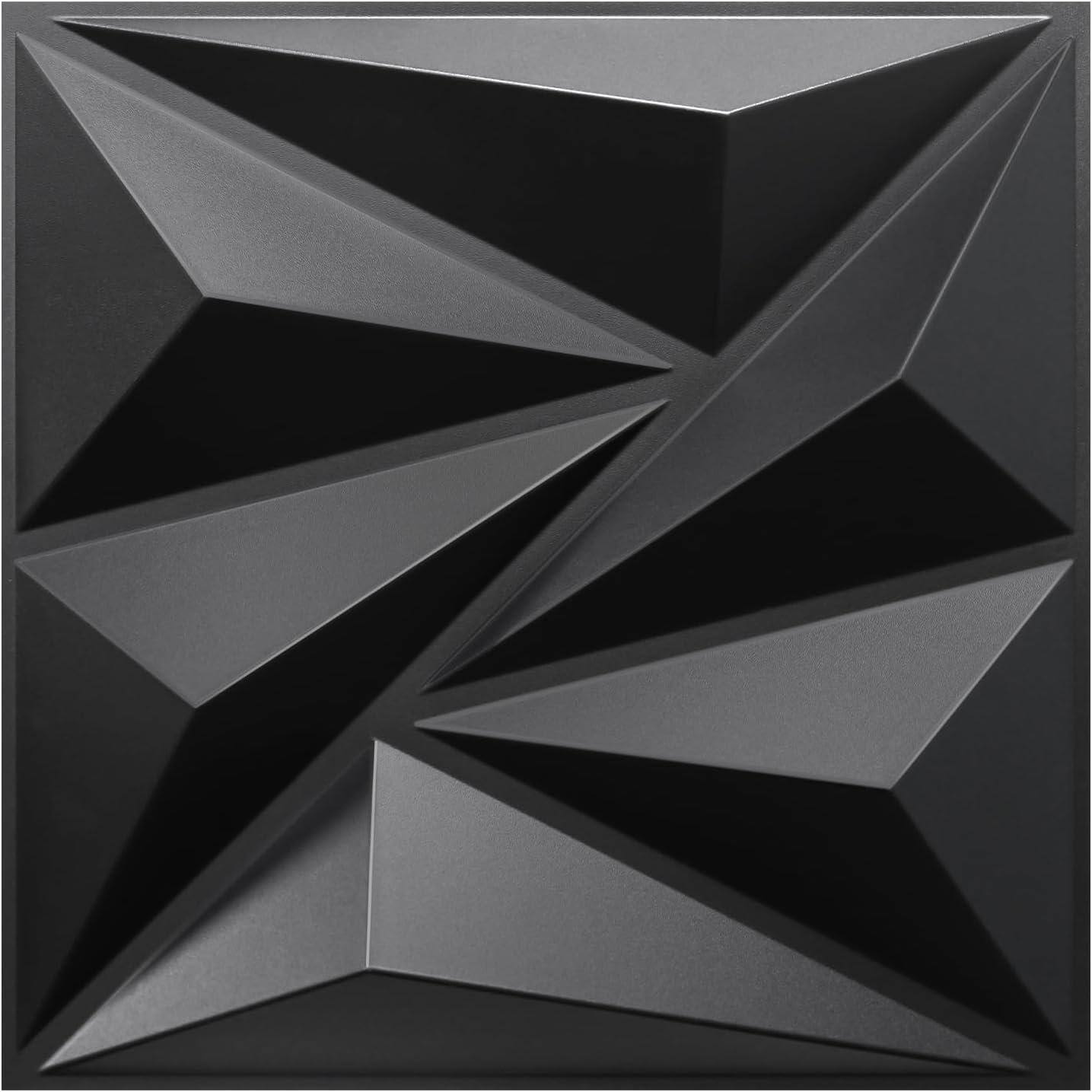 STICKGOO Black Diamond 3D Wall Panels, 12”x12”, 33 Pack | PVC Accent Wall Panels for Interior Wall Decor, Living Room, Bedroom, TV Background, Lobby, Cover 32.Sq.Ft